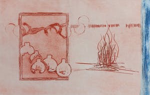 Jan Montyn - Elementen vuur en water, aquatint ets (kleine oplage) kopen? Bied vanaf 115!