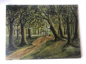 Niet of onleesbaar gesigneerd - cottage in het bos (Gesigneerd: H. Philipps) kopen? Bied vanaf 1!