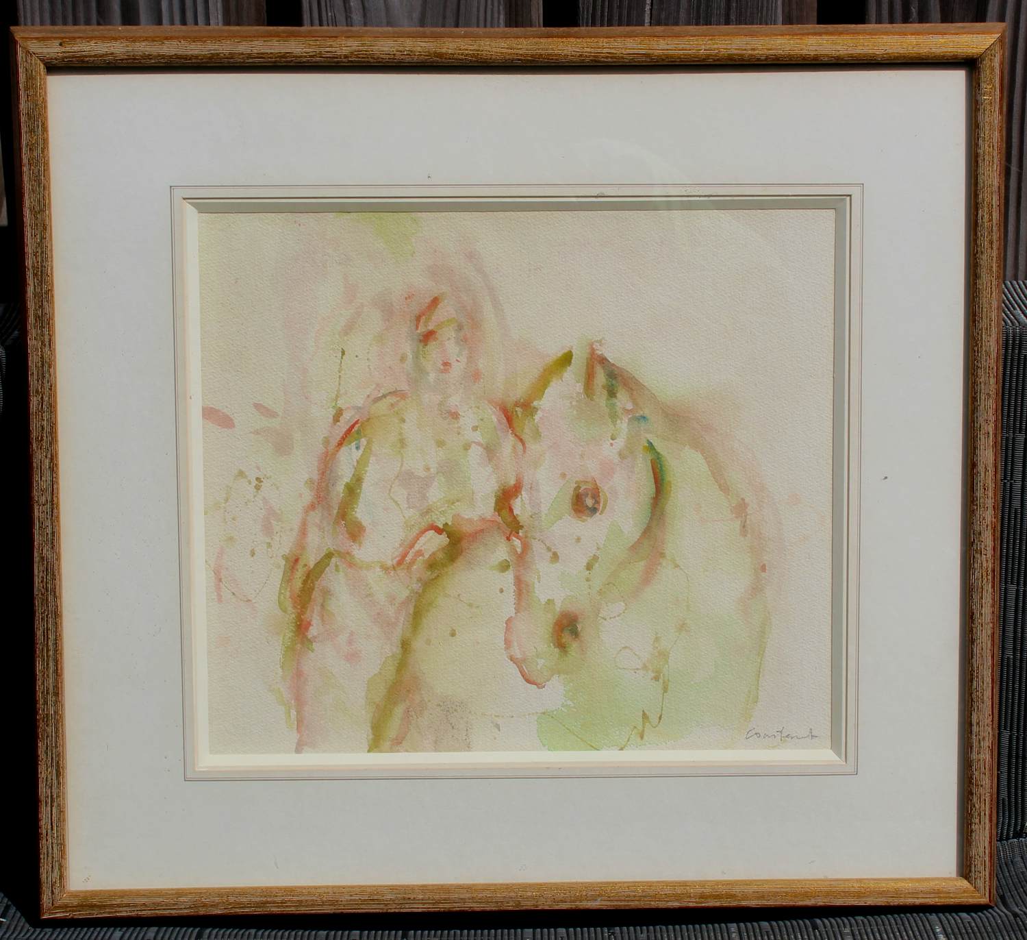 Buy Constant - Ingelijste aquarel: 'Rustende amazone' - 1987? Bid from 4750!
