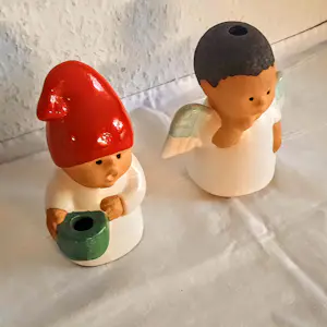 Lisa Larson - Keramik Figuren Wichtel und Engel als Kerzenständer für Rörstrand kopen? Bied vanaf 120!