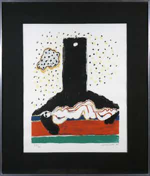 Corneille - Zeefdruk, Les nymphes à la tour / Le ninfe alla torre - Ingelijst verkocht voor € 1!