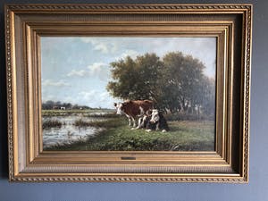 Adriaan Marinus Geijp - Landschap met koeien kopen? Bied vanaf 300!