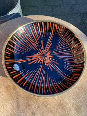 Faience Hubert Bequet - Vintage handgeschilderde schaal/wandbord van Hubert Bequet. kopen? Bied vanaf 45!