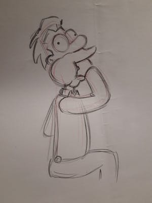 Matt Groening - originele productie tekening, The Simpson, Lenny kopen? Bied vanaf 1!