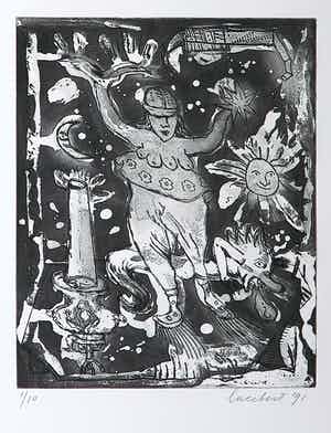 Lucebert - Ets, Zonder titel verkocht voor € 100!