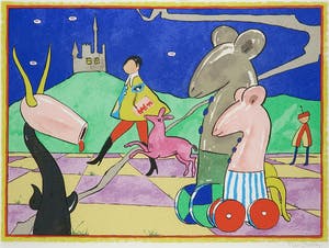 Martin Bradley - Zeefdruk, Zonder titel - Ingelijst kopen? Bied vanaf 40!