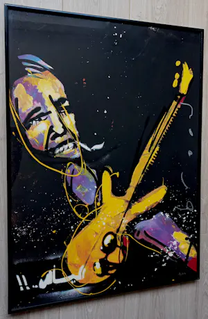 Herman Brood - De bassist, zeefdruk (netjes ingelijst) kopen? Bied vanaf 350!