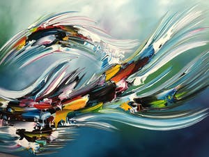 Gena - Abstract Blue kopen? Bied vanaf 300!