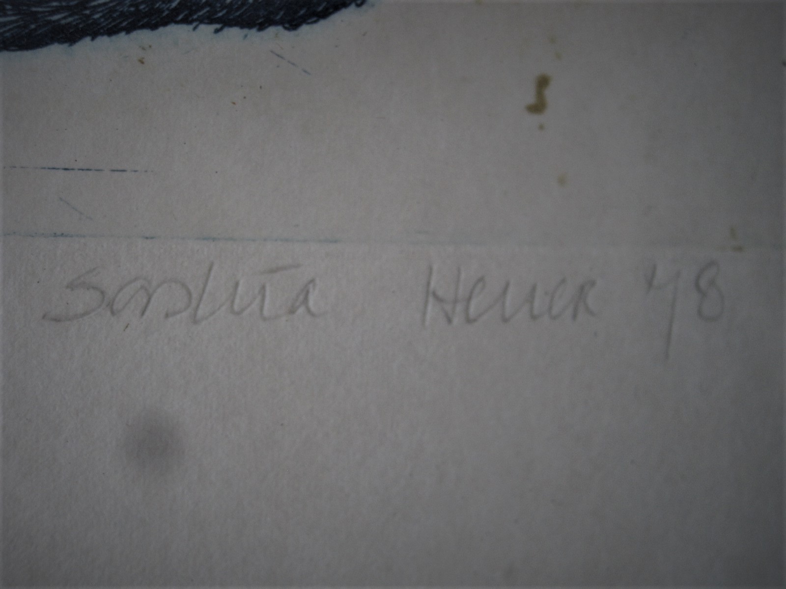 Saskia Heuer - leuke ingekleurde ets "drie poezen" gesigneerd kopen? Bied vanaf 1!