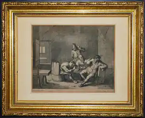 Gerrit Lucasz. van Schagen - Adriaen van Ostade: Boereninterieur met drinkende man - ets uit 1680/90 verkocht voor € 100!