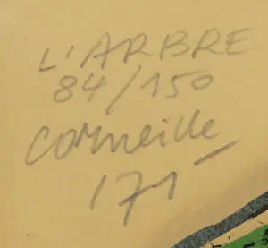 Corneille - 1971 - "L'arbre" (De boom). Prachtige oude litho kopen? Bied vanaf 495!