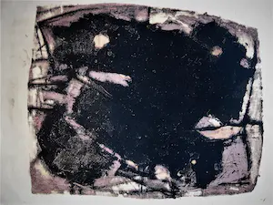 Wim Motz - Mooie expressionistische Litho abstract in rood verso abstract in zwart kopen? Bied vanaf 29!