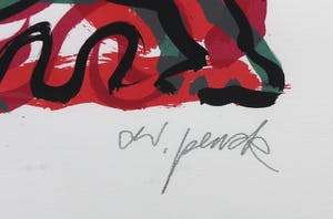 A.R. Penck - Zeefdruk opgedragen aan Mikis Theodorakis - Ingelijst kopen? Bied vanaf 1!