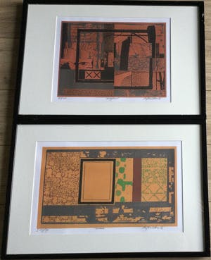 Christiaan Paul Damste - Moyland & Muur | 2 kleurenlitho's - ingelijst kopen? Bied vanaf 49!