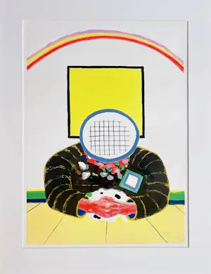 Roger Raveel - Dubbende man - Litho - Gesigneerd - 78,5x56,5 cm - 1982 kopen? Bied vanaf 1750!