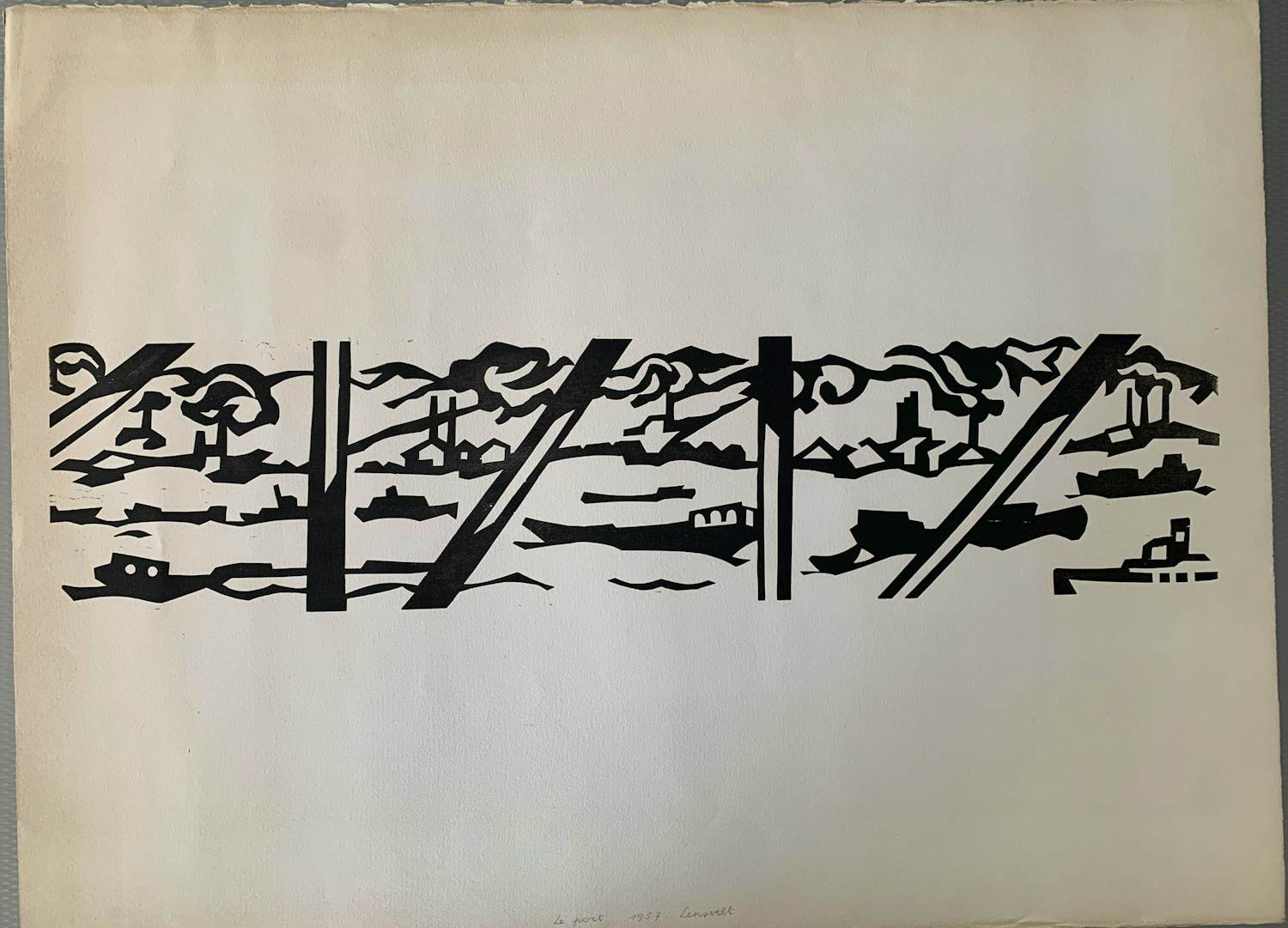 Frits Lensvelt - Le port - linosnede kopen? Bied vanaf 80!