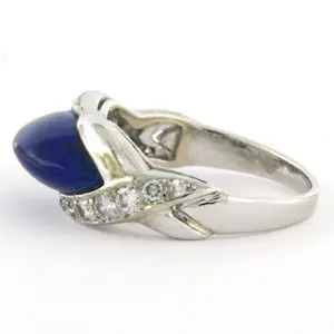 18k wit gouden ring met lapis lazuli en briljant geslepen diamant tot. 0.30ct kopen? Bied vanaf 710!