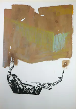 Hans Bossmann - Krijt op papier, Zonder titel - Ingelijst kopen? Bied vanaf 70!