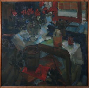 Dick van 't Wout - Olieverf op doek, Stilleven - Ingelijst kopen? Bied vanaf 100!