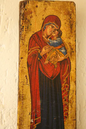 Niet of onleesbaar gesigneerd - Antiek Houten Icoon Our Lady of Mercy (1350) kopen? Bied vanaf 1!