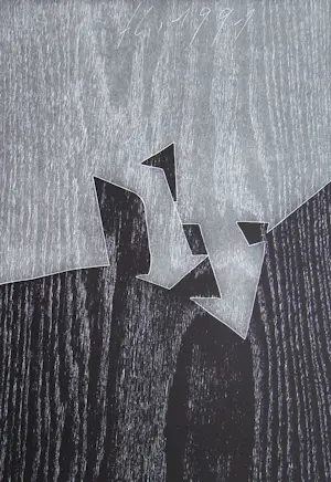 Franz Eggenschwiler - Donnerpfeile II, 1992 - Originele houtsnede, handgesigneerd kopen? Bied vanaf 160!