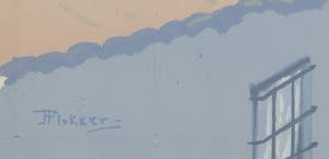 Johannes Herbert Plokker - Gouache op papier, Z.T. Dorpsgezicht - Ingelijst kopen? Bied vanaf 1!