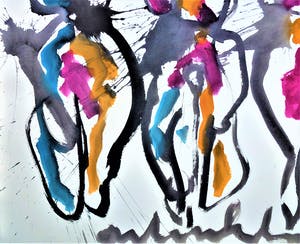 Anton Heyboer - Four women . Krachtige sierlijke kleurige schildering . kopen? Bied vanaf 525!