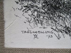 Willem Minderman - Tekening duingezicht Terschelling kopen? Bied vanaf 55!