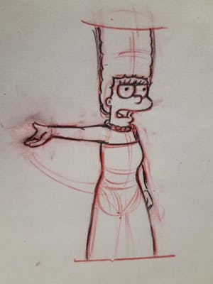 Matt Groening - originele productie tekening, The Simpsons, Marge kopen? Bied vanaf 1!