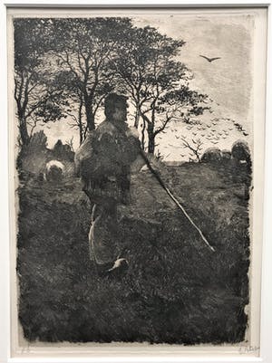 Willem Witsen - Staande Schaapherder, Ets kopen? Bied vanaf 100!