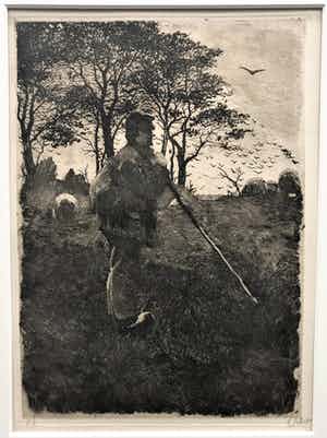 Willem Witsen - Staande Schaapherder, Ets verkocht voor € 100!