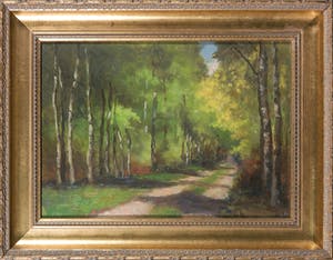 Jan Stapper - Olieverf op board, Bosweg kopen? Bied vanaf 50!