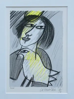 Corneille - Vrouw en Vogel - Ingelijst kopen? Bied vanaf 215!