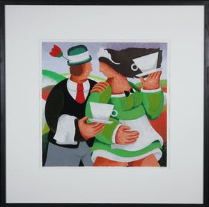 Yvonne Zomerdijk - Zeefdruk, Darjeeling lady - Ingelijst kopen? Bied vanaf 1!