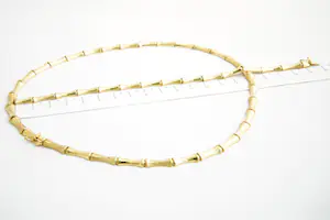 83- Magnifieke 18 Krt  gouden SET (collier & armband) -  Bamboe-schakel kopen? Bied vanaf 1140!