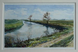 Niet of onleesbaar gesigneerd - Ingelijste aquarel, “Boterdiep, Groningen” – gesigneerd - 1998 kopen? Bied vanaf 1!