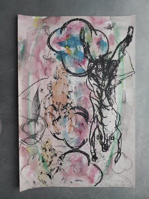 Marc Mulders - (met van Vught en van Dongen) "Themes in Painting" - Litho met aquarel - 1997 kopen? Bied vanaf 275!