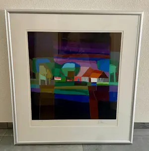 Ton Schulten - Ton Schulten - Zeefdruk - Boerenhoeve - Ingelijst kopen? Bied vanaf 400!