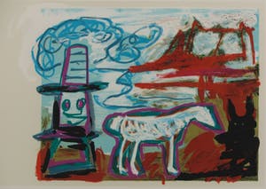 Karel Appel - Litho, Can we dance a landscape? - Ingelijst kopen? Bied vanaf 1!