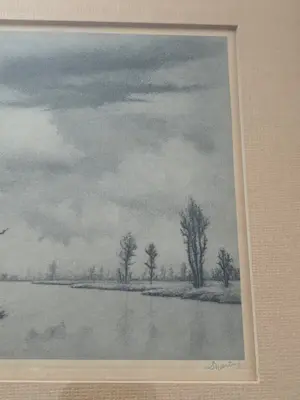 Dirk Harting - Waterlandschap met bomen kopen? Bied vanaf 30!