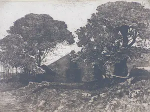 Willem de Zwart - Boerderij in Dekkersduin - Ets 1885 kopen? Bied vanaf 70!