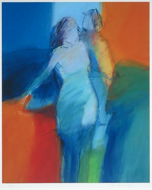 Jan van den Berg - Giclée, Twee figuren - Ingelijst kopen? Bied vanaf 1!