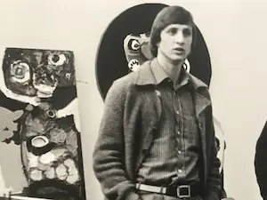 Nico Koster - Johan Cruijff in atelier Karel Appel kopen? Bied vanaf 85!