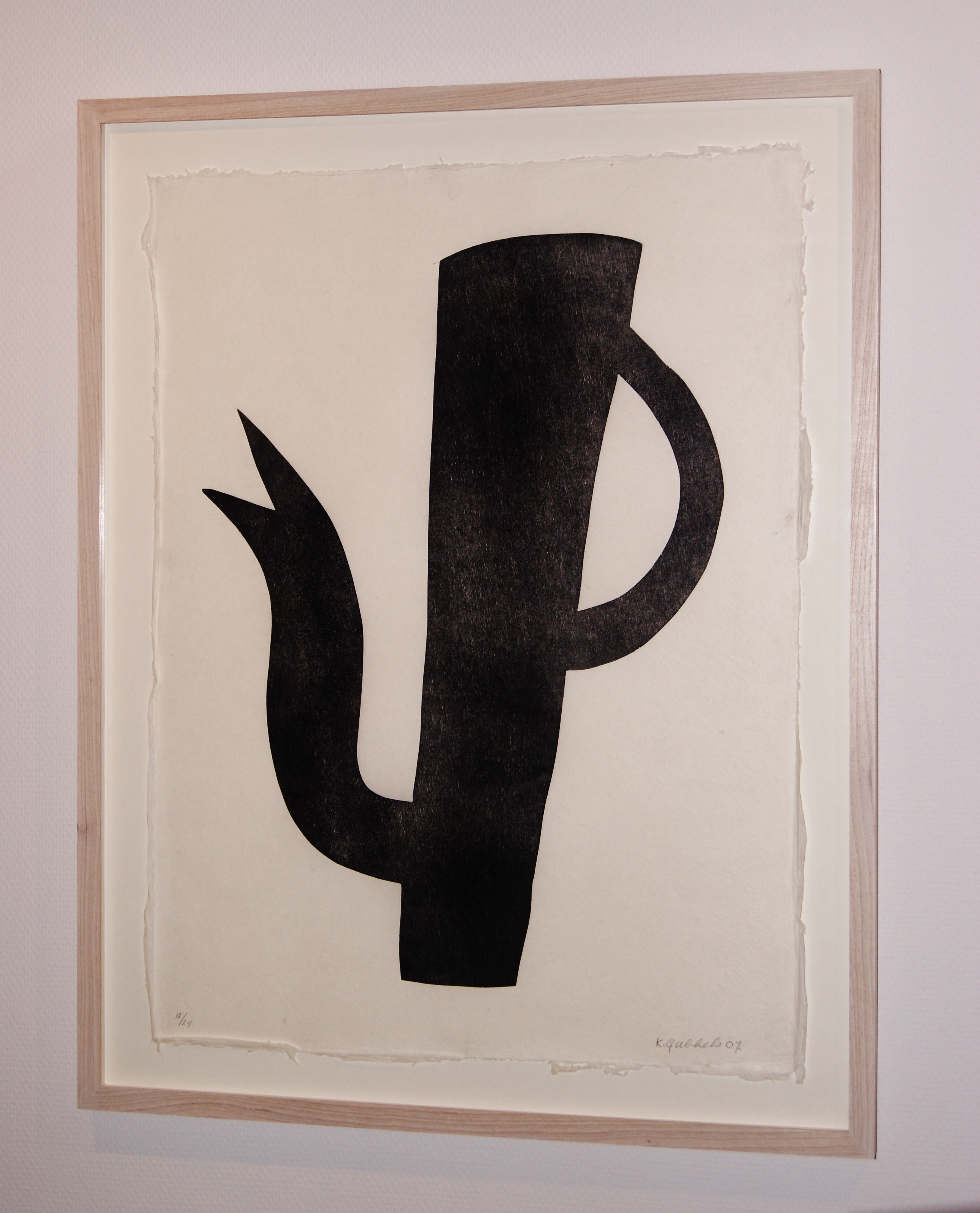 Klaas Gubbels - grote houtdruk 'Zwarte kan' - 2007 - oplage 24. kopen? Bied vanaf 850!