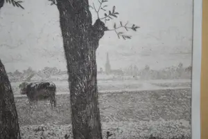 Jac. J. Koeman - Kalfjes in een weiland met verre einder kopen? Bied vanaf 65!