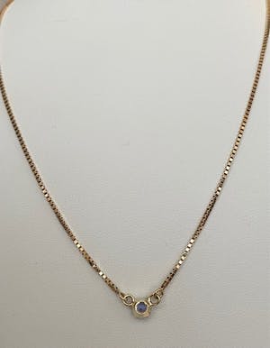 14 karaat geel goud collier met  0.60 ct Tanzaniet hanger kopen? Bied vanaf 220!