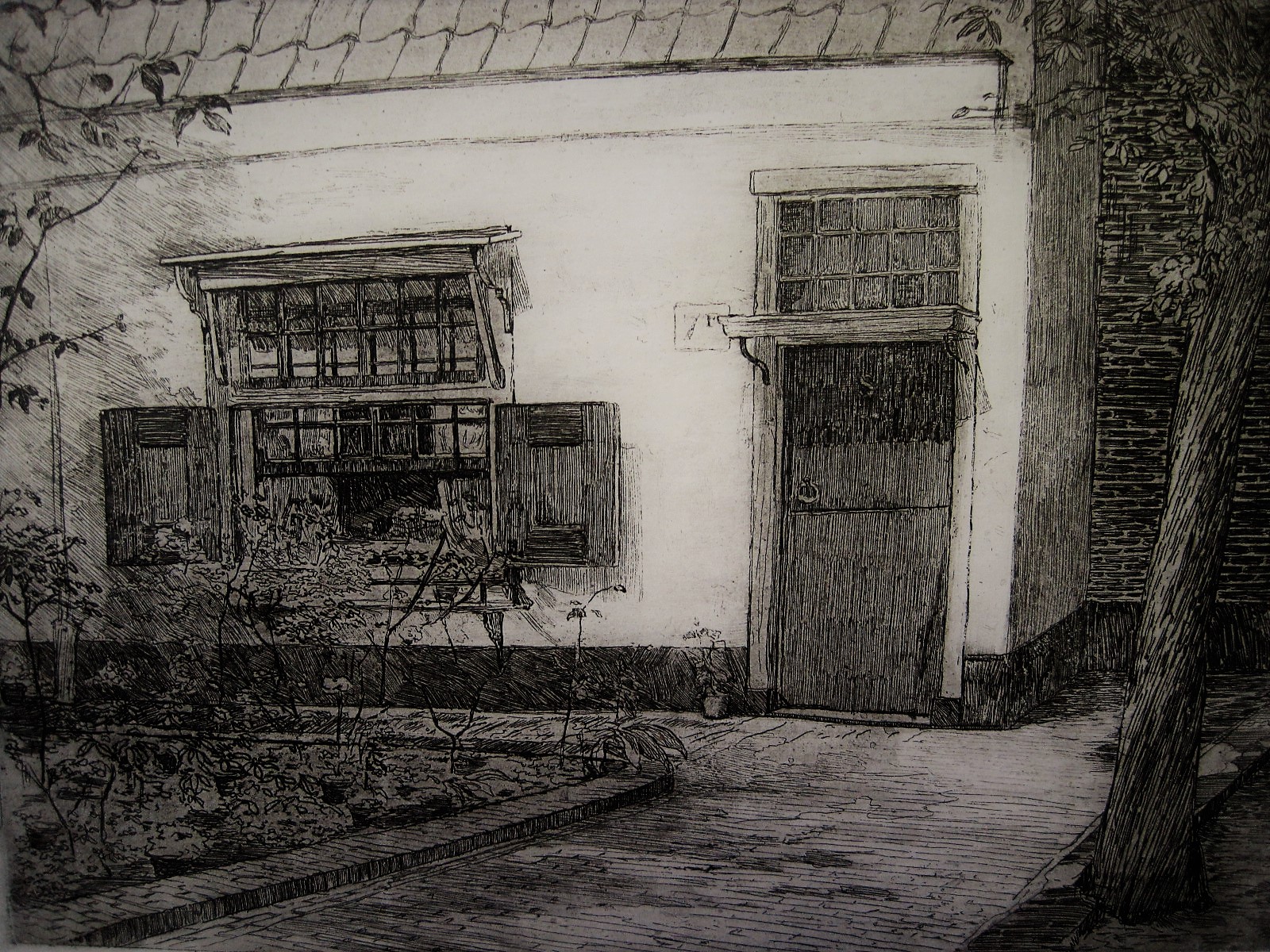 Johannes Josseaud - Mooie ets "Haarlem Hofje Heijthuijsen" gesigneerd ca 1920 kopen? Bied vanaf 1!