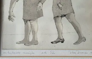 Theo Daamen - Originele droge naald Ets - omkijkende meisjes - 1974 - beperkte oplage (60) kopen? Bied vanaf 48!