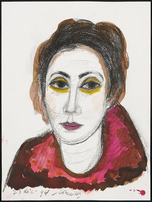 Corneille - Houtskool en aquarel, Vrouwenportret incl. fotocertificaat kopen? Bied vanaf 750!