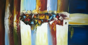 Niet of onleesbaar gesigneerd - Acryl op doek, Zonder titel - Ingelijst (Zeer groot) kopen? Bied vanaf 1!